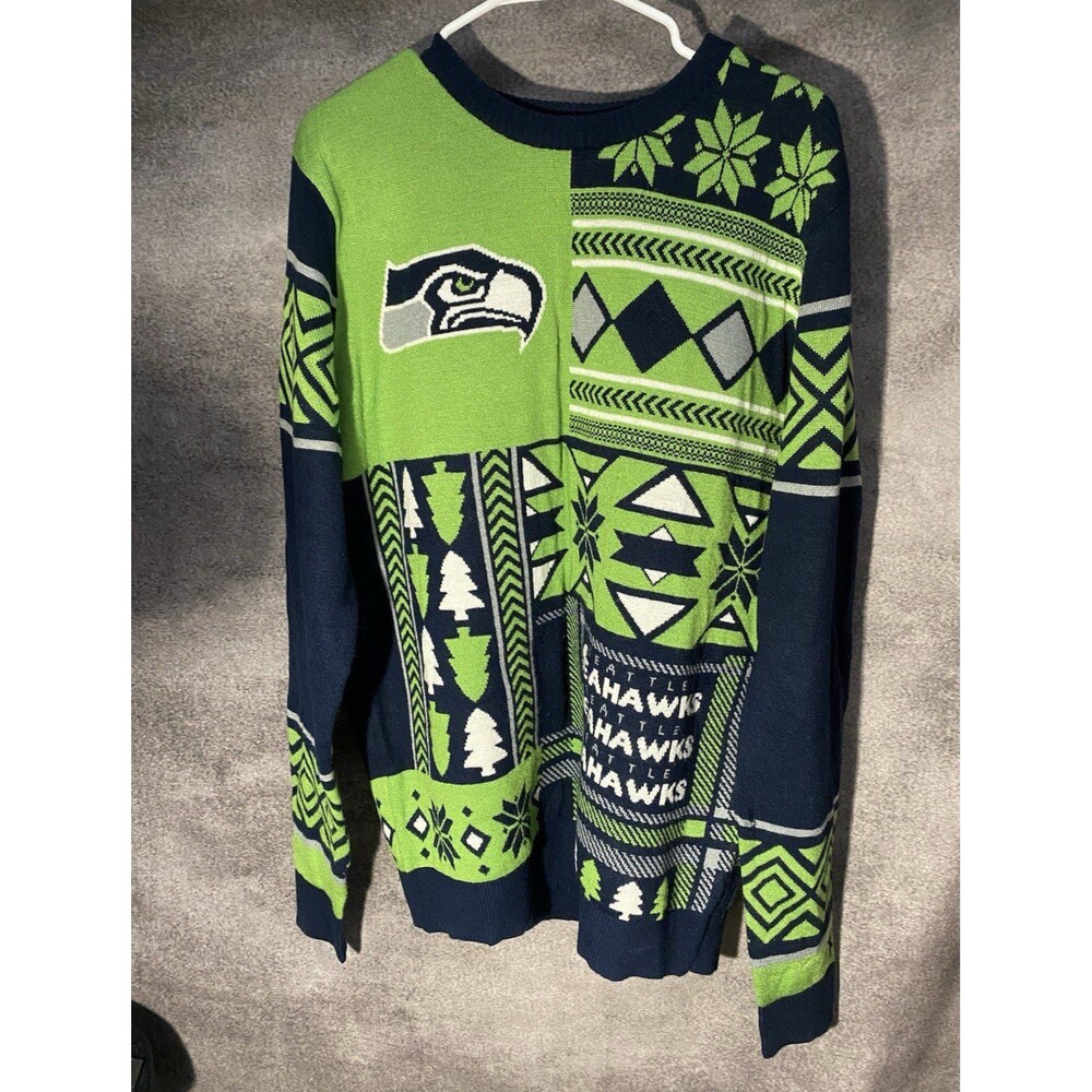 NFL Team Apparel Seattle Seahawks NFL Officially Licensed Green/Blue Sweater